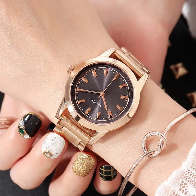 Fashion Gold Round Dial Women's Watch