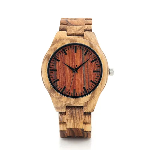 Fashion Men's Zebra Wood Watches