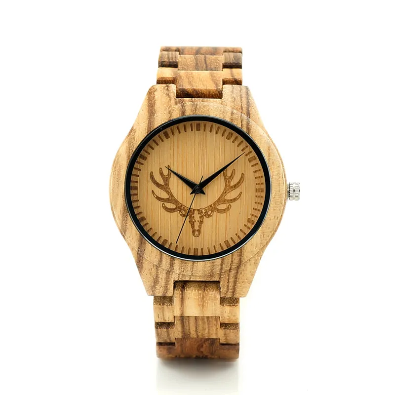 Fashion Men's Zebra Wood Watches