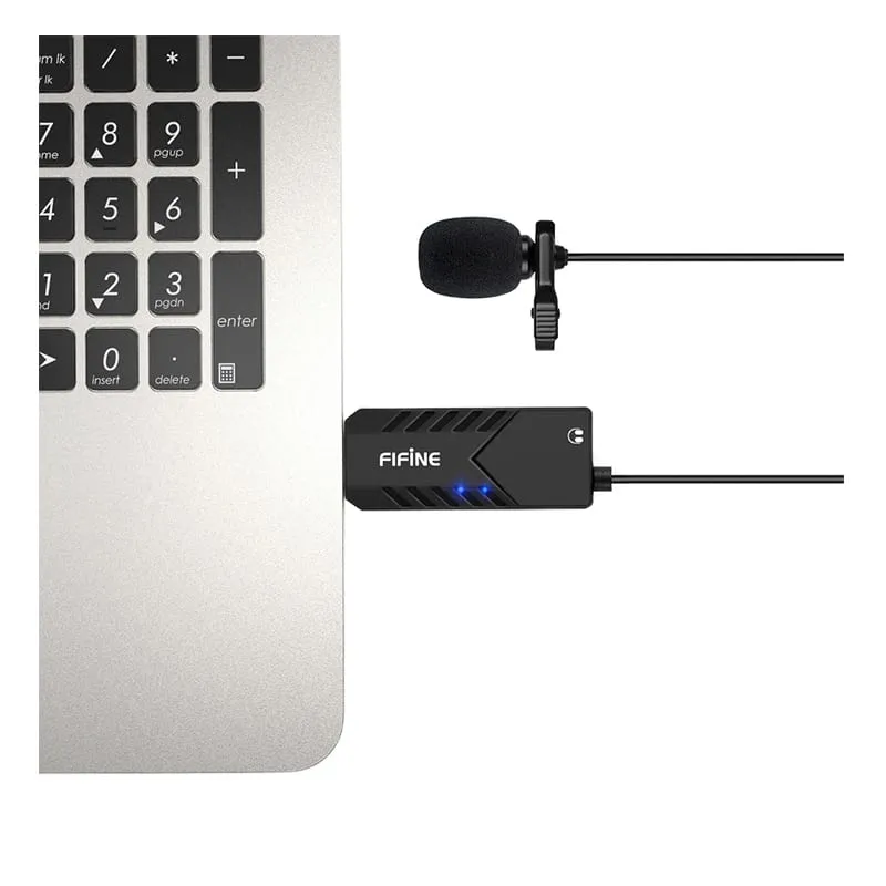 Fifine K053 Usb Lavalier Lapel Microphone With Sound Card