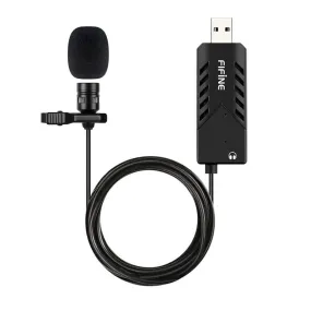 Fifine K053 Usb Lavalier Lapel Microphone With Sound Card