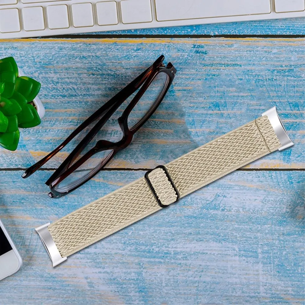 Fitbit Charge 5 elastic nylon watch strap - Apricot