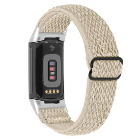 Fitbit Charge 5 elastic nylon watch strap - Apricot