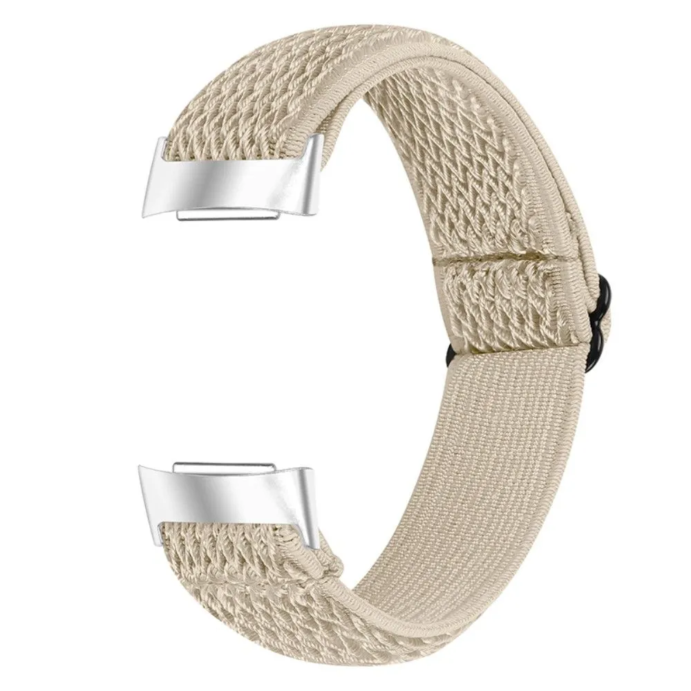 Fitbit Charge 5 elastic nylon watch strap - Apricot