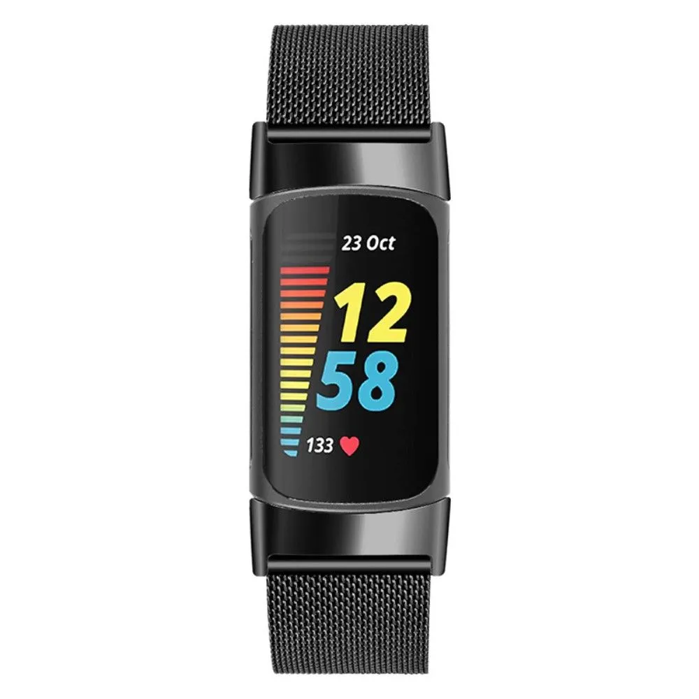 Fitbit Charge 5 milanese stainless steel watch strap - Black