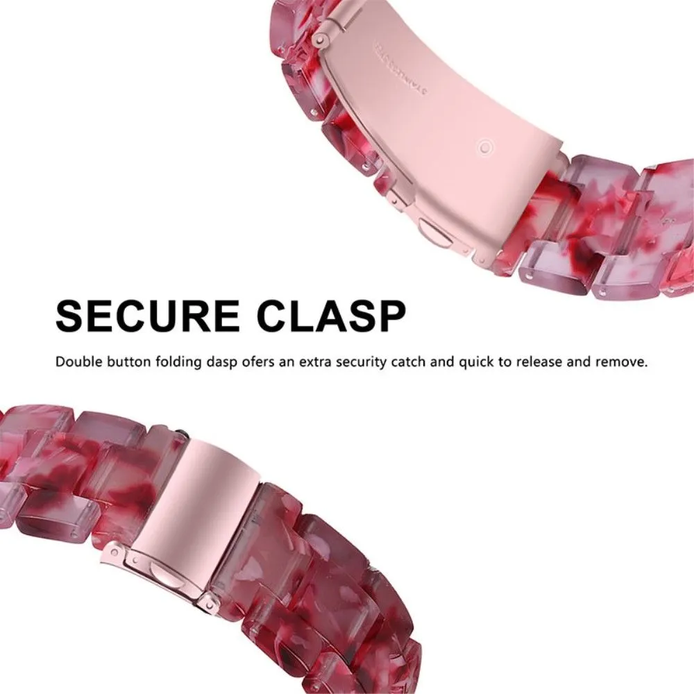 Fitbit Sense / Versa 3 resin bead watch strap - Peach Red