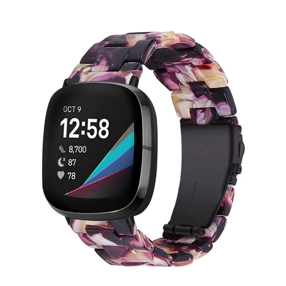 Fitbit Sense / Versa 3 resin bear watch strap - Flash Purple