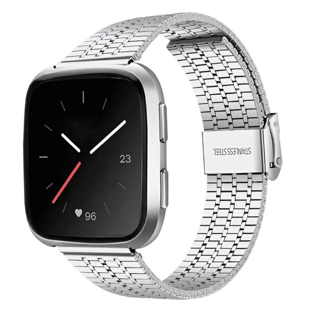 Fitbit Versa 2 / Versa Lite seven beads stainless steel watch strap - Silver