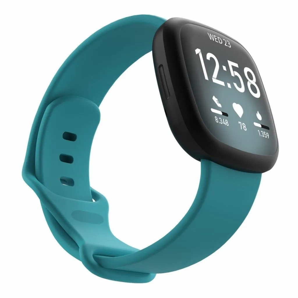 Fitbit Versa 3 / Sense silicone watch band - Cyan Size: L