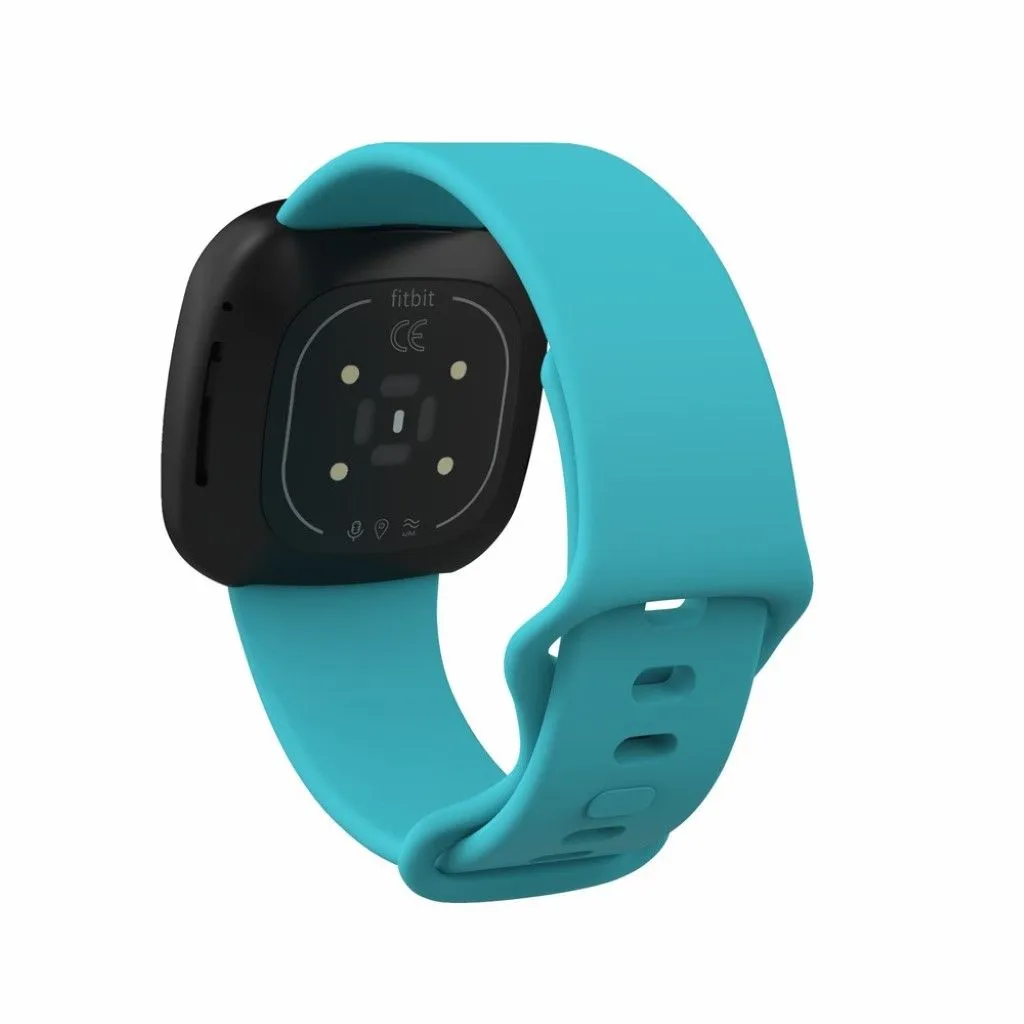 Fitbit Versa 3 / Sense silicone watch band - Cyan Size: L