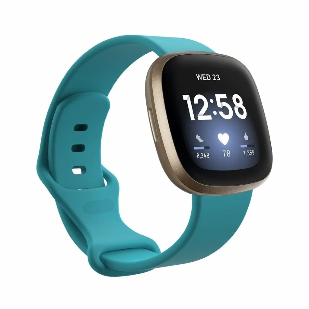 Fitbit Versa 3 / Sense silicone watch band - Cyan Size: L