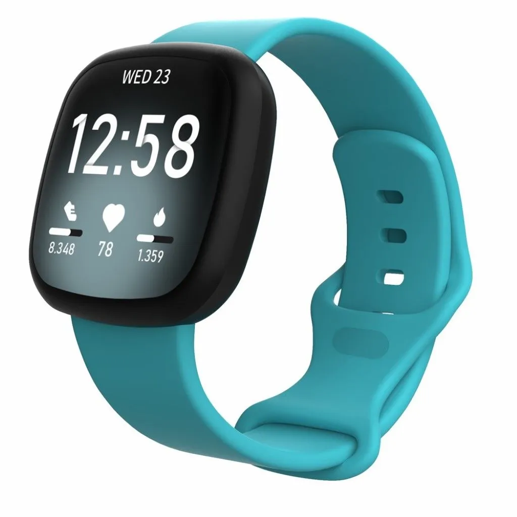 Fitbit Versa 3 / Sense silicone watch band - Cyan Size: L