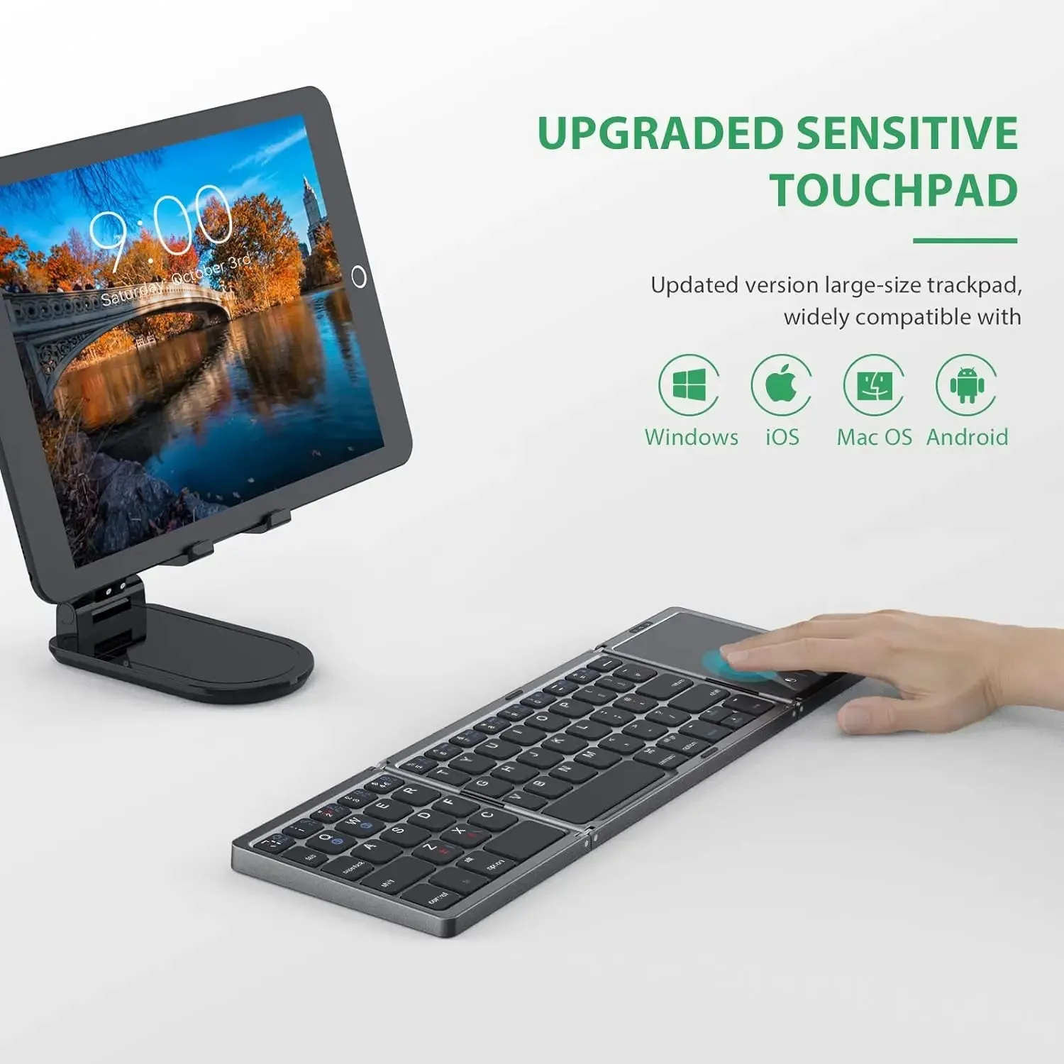 Foldable Bluetooth Keyboard with Touchpad