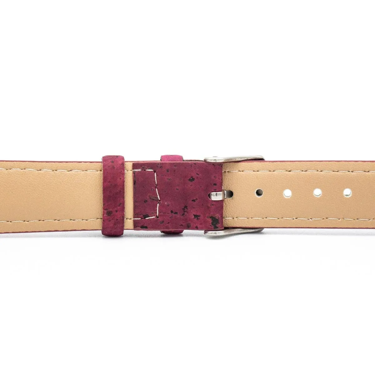 For 18mm Cork watch strap Red cork watch strap E-021-18