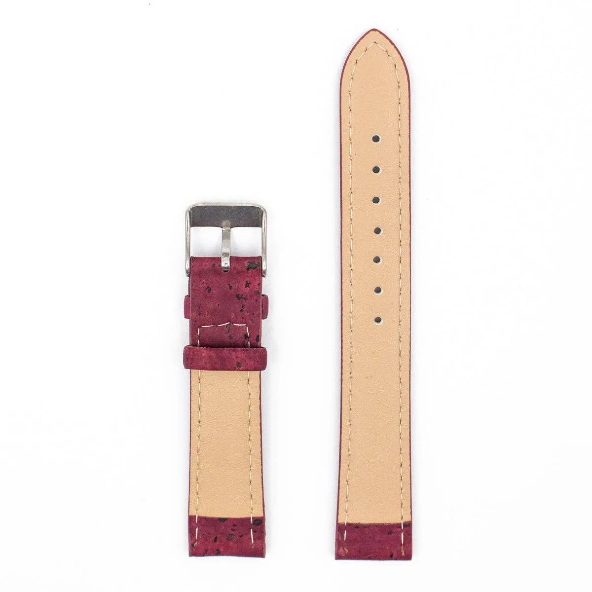 For 18mm Cork watch strap Red cork watch strap E-021-18