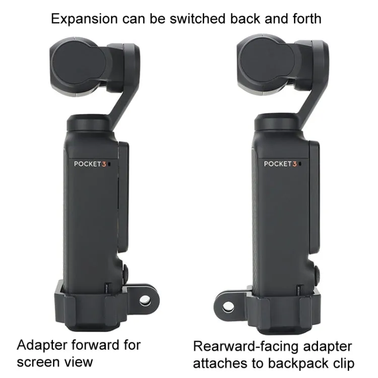 For DJI OSMO Pocket 3 Expansion Bracket Adapter Gimbal Camera Mounting Bracket Accessories, Style: Expand Bracket Backpack Clip Mini Triplet