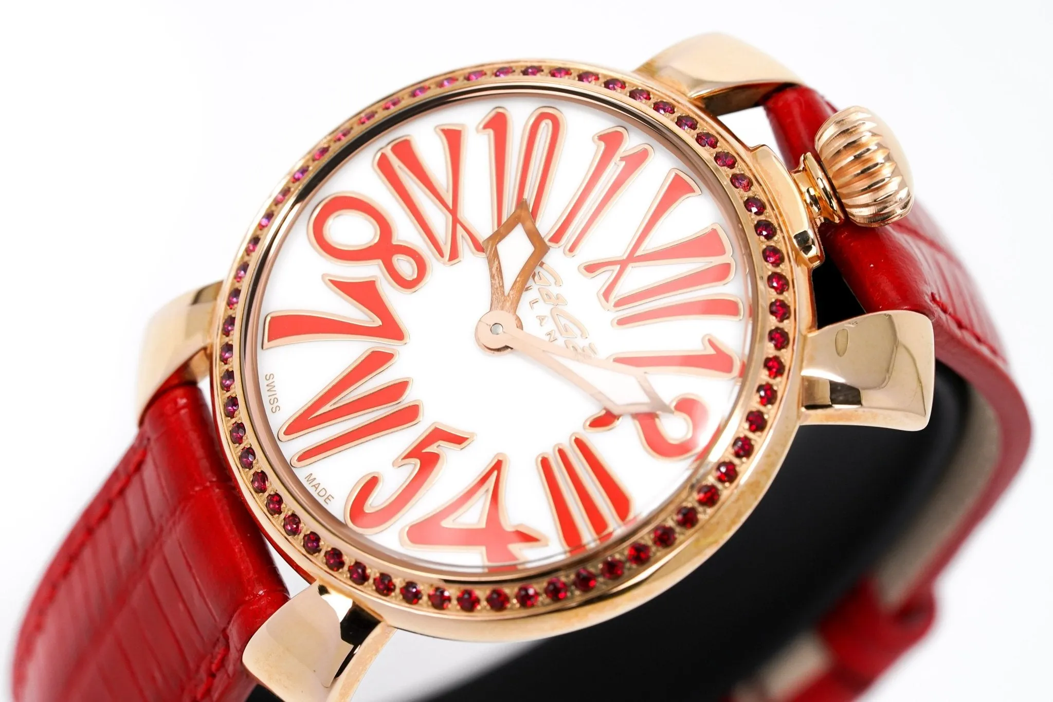 GaGà Milano Ladies Watch Manuale 35mm Stones Red Topaz 6026.02