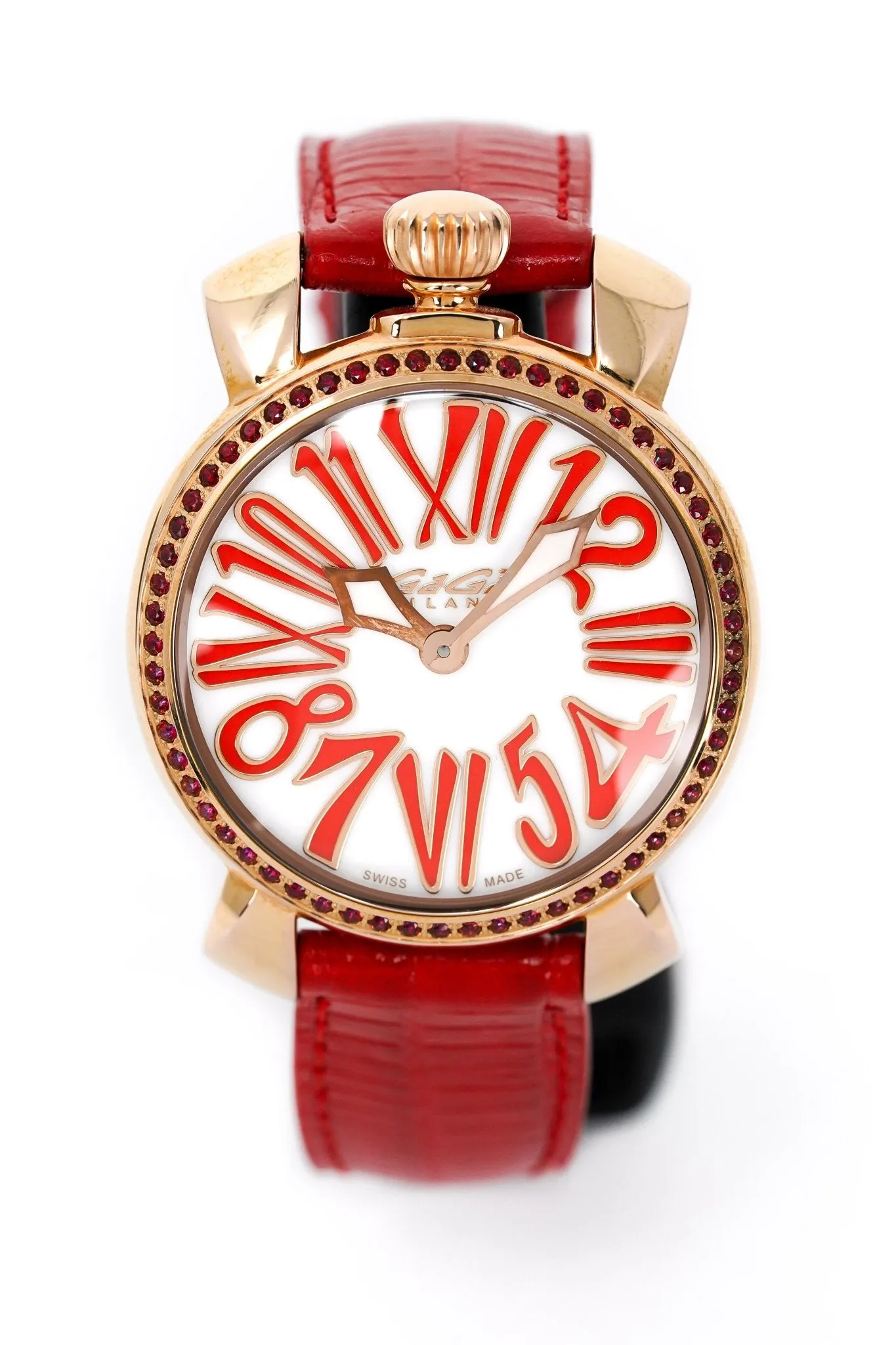 GaGà Milano Ladies Watch Manuale 35mm Stones Red Topaz 6026.02