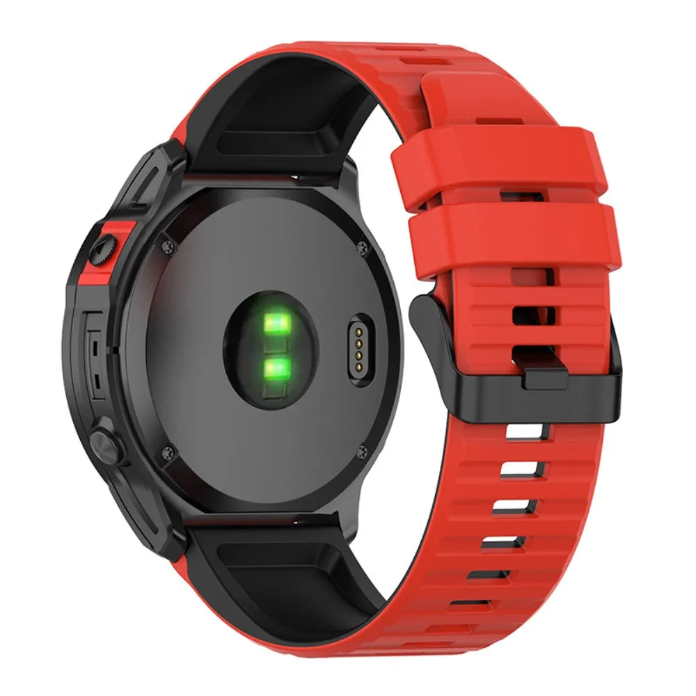 Garmin Fenix 7X dual color silicone watch strap - Red / Black