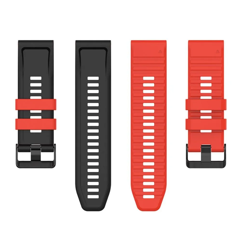 Garmin Fenix 7X dual color silicone watch strap - Red / Black