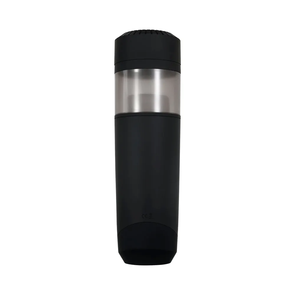 Gender X Message In A Bottle Rechargeable Thrusting Spinning Stroker with Suction Cup Base Black