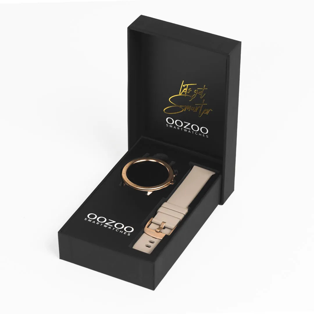 Gold coloured OOZOO smartwatch with gold coloured metal mesh bracelet - Q00306