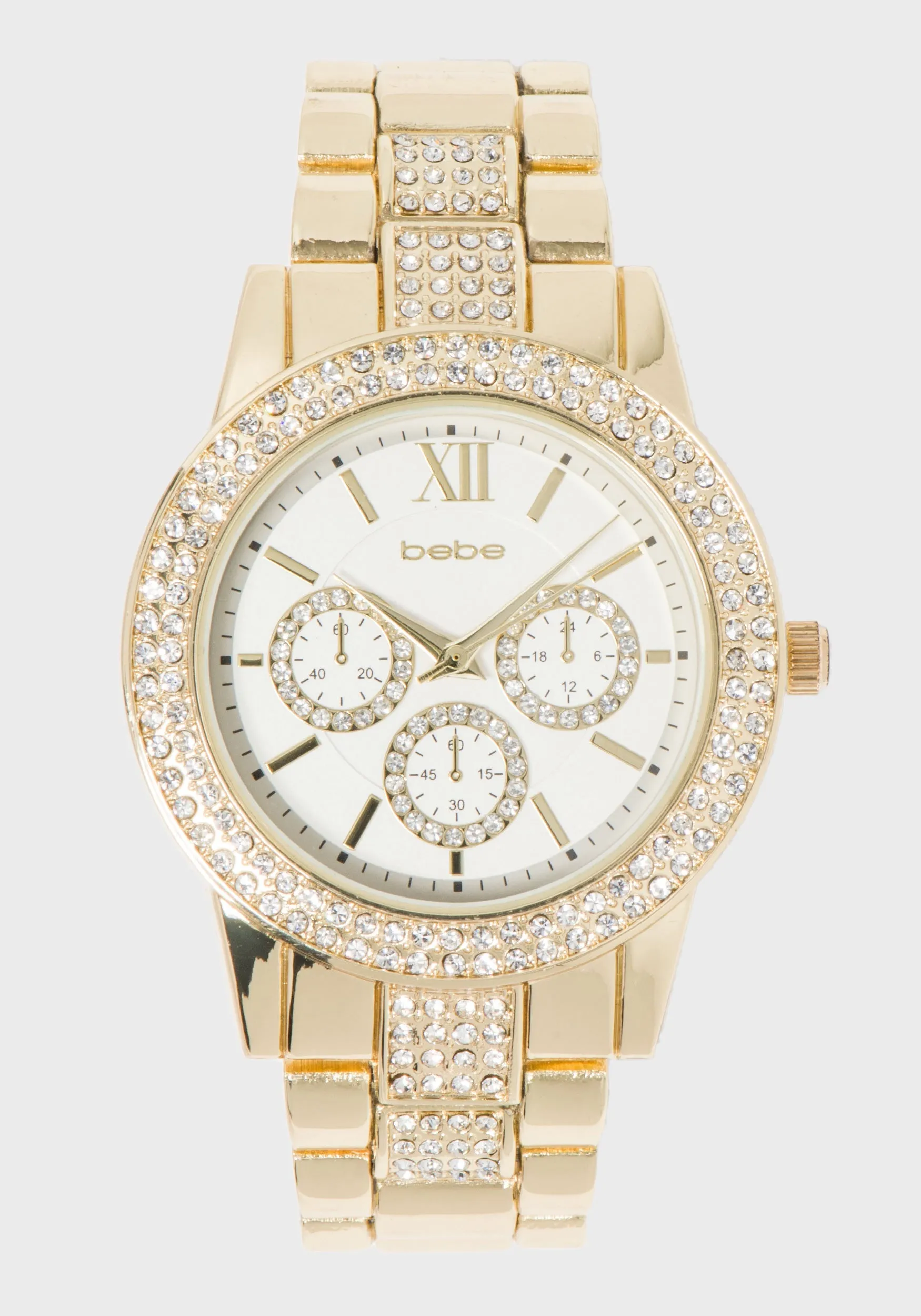 Gold Crystal Bezel Watch