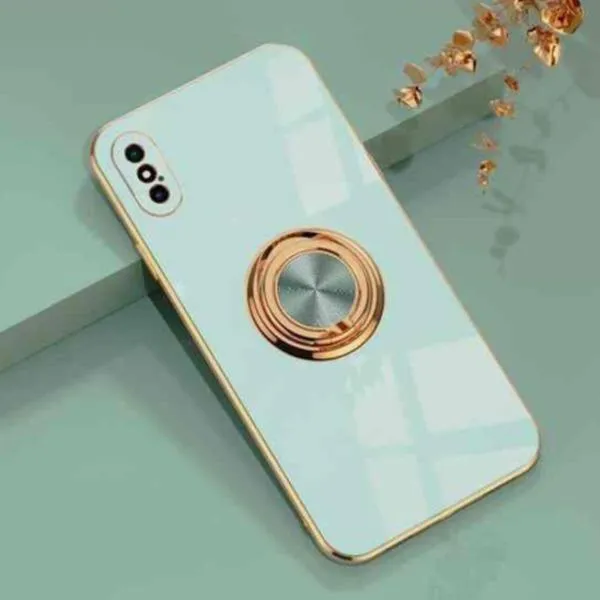 Gold Plating Metal Stand Ring Case - iPhone X Series