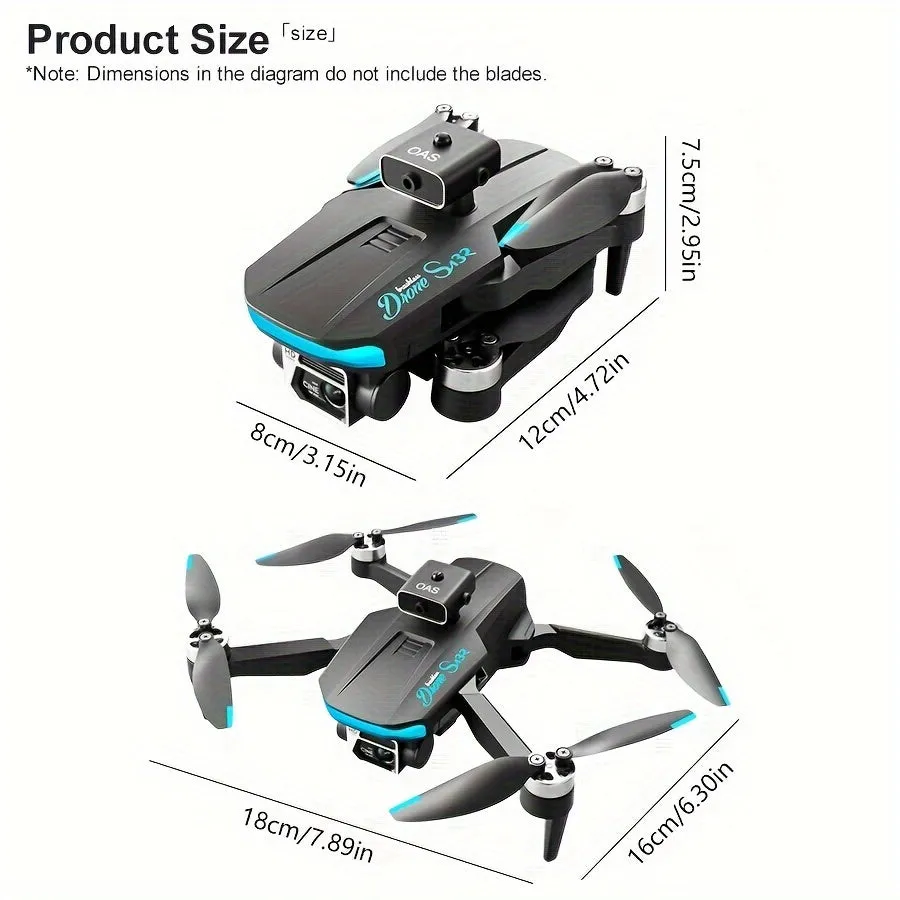 GPS Positioning Drone S132 with Brushless Motor, Intelligent Obstacle Avoidance, Optical Flow Positioning, ESC WiFi Dual HD Camera, and 18-Minute Battery Life