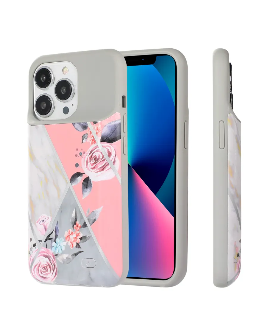 Gray Marble Floral Ultra Battery Case