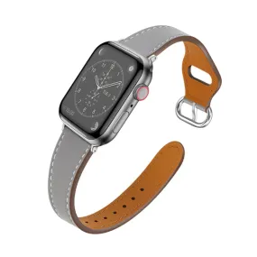 Grey Genuine Leather Apple Watch Band (for small wrist) 灰色真皮Apple (適合小手腕) 錶帶 KCWATCH1180