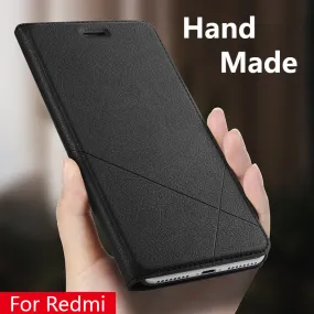 Hand Made For Xiaomi Redmi note 7 6 5 4x 5a redmi 6a 6 pro 3s 4 pro 4a 5a Leather Case For Redmi 5 Plus Fashion PU Flip Cover