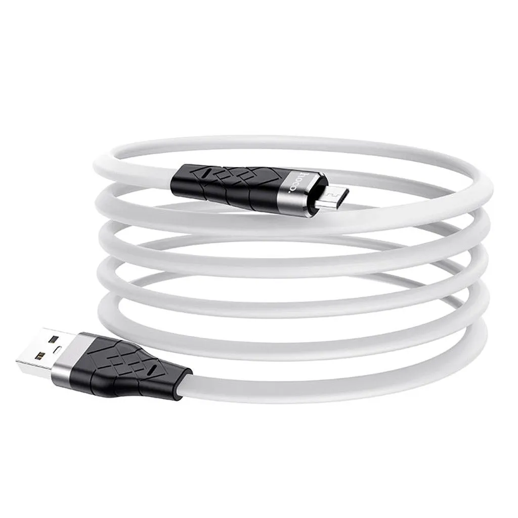 HOCO X53 Angel silicone charging data cable for Micro - white