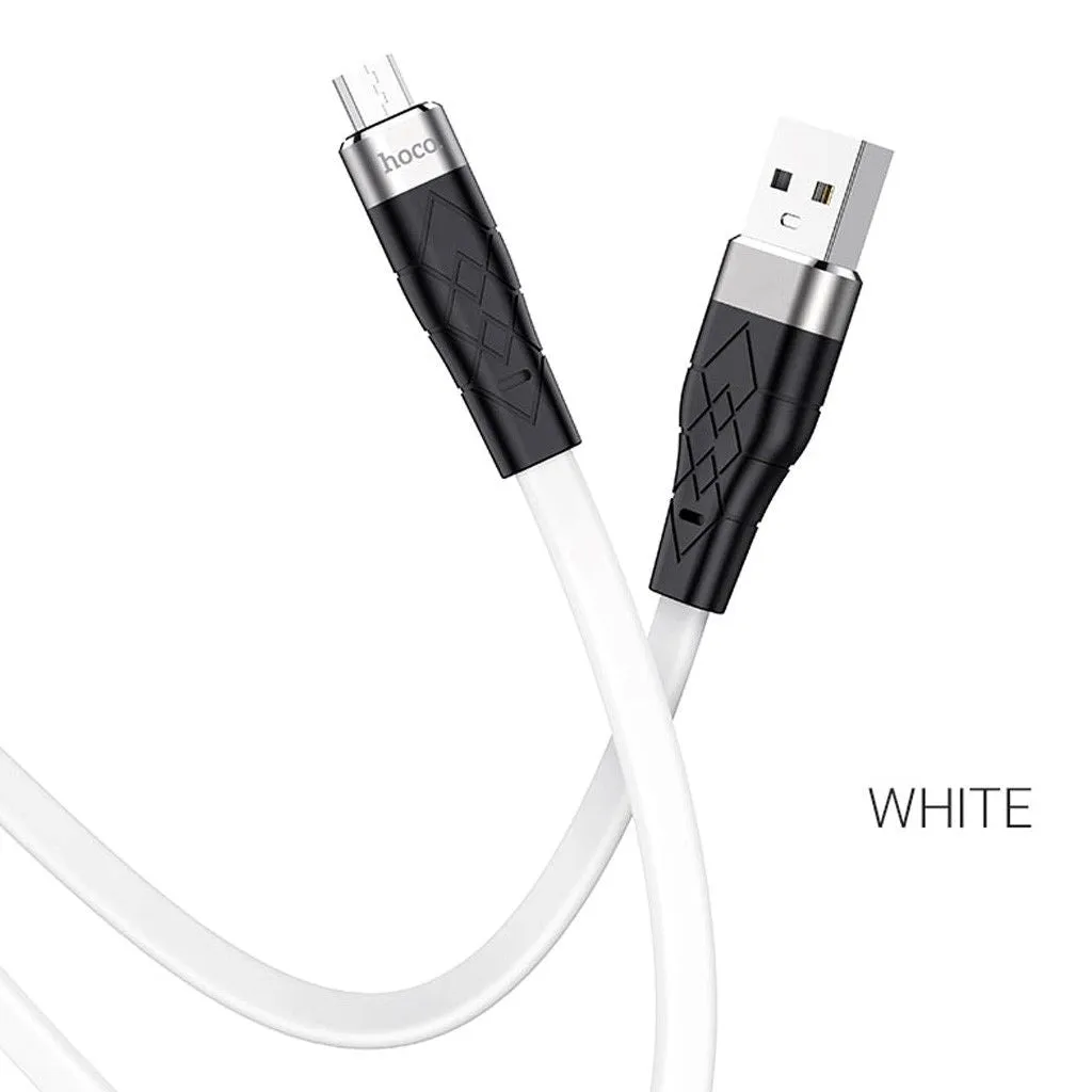 HOCO X53 Angel silicone charging data cable for Micro - white