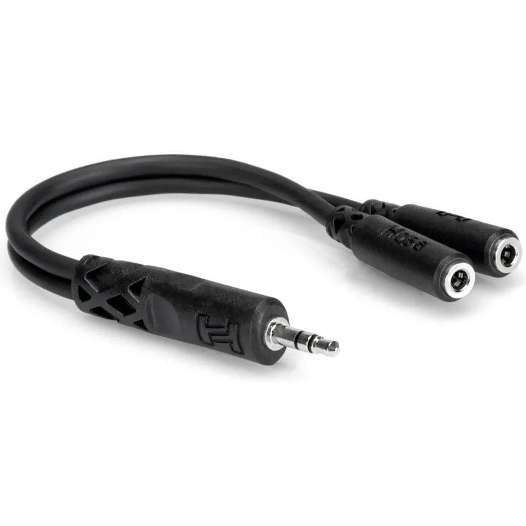 Hosa YMM-232 Y Cable 3.5 mm TRS to Dual 3.5 mm TRSF (Loc:1D)