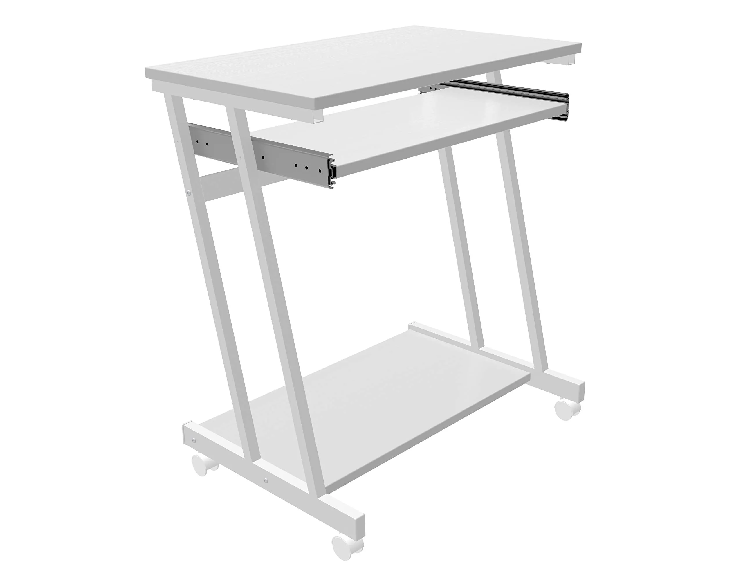 InnoFur Trapezi Computer Desk, Home Office Writing Study Desk, Modern Simple Style Laptop Table with Storage (60CM x 40 CM White)