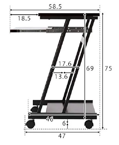 InnoFur Trapezi Computer Desk, Home Office Writing Study Desk, Modern Simple Style Laptop Table with Storage (60CM x 40 CM White)