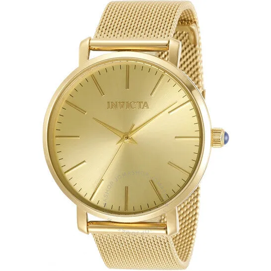 Invicta Angel Quartz Ladies Gold Mesh Dial Watch