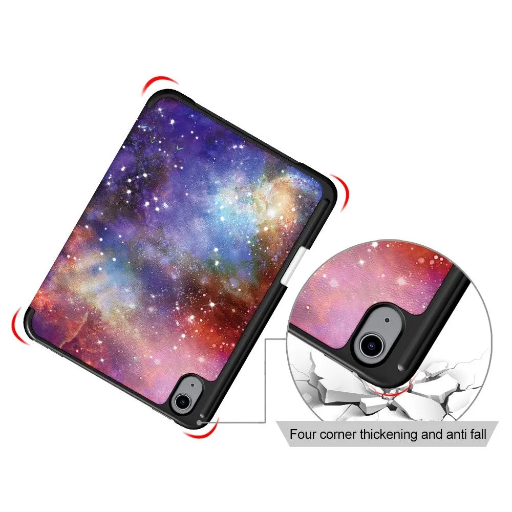 iPad Mini 6 (2021) tri-fold pattern PU leather flip case - Galaxy