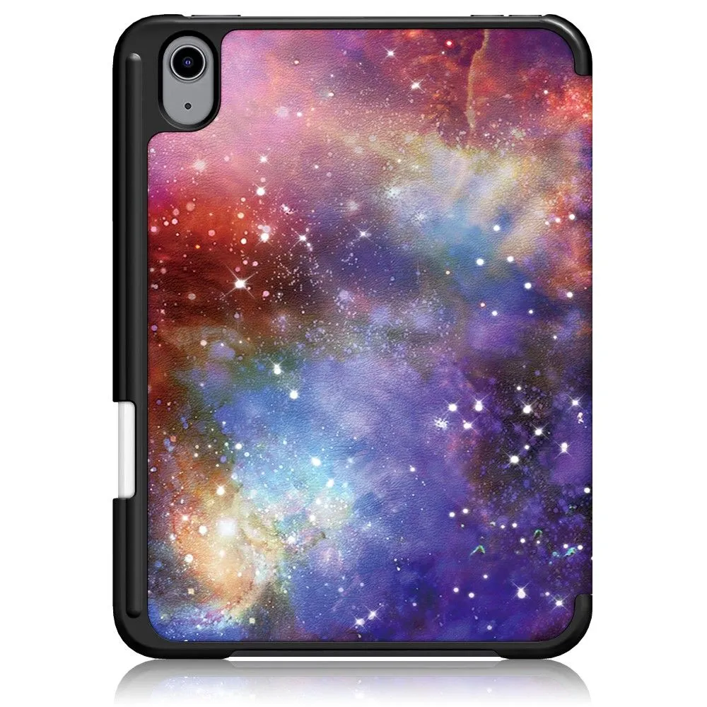 iPad Mini 6 (2021) tri-fold pattern PU leather flip case - Galaxy