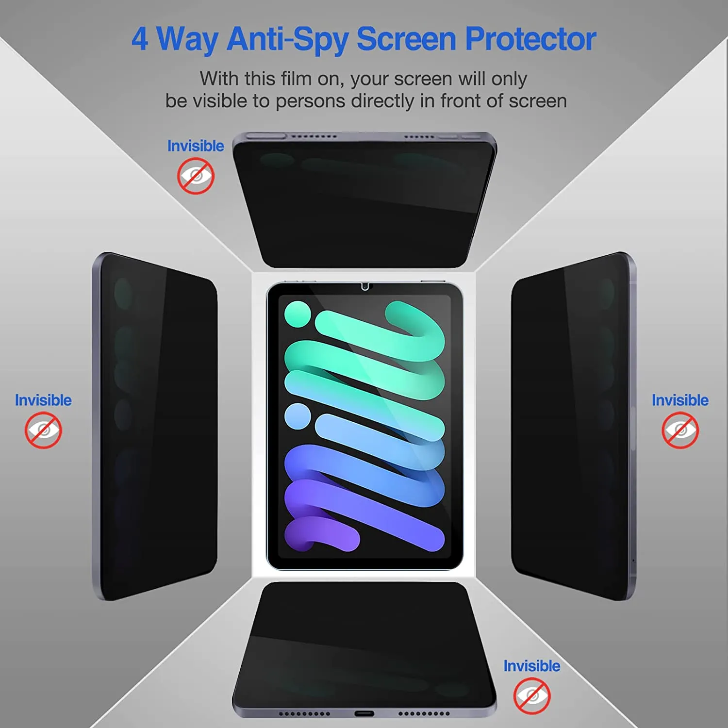 iPad Mini 6th Gen 8.3" 2021 4-Way Privacy Tempered Glass Screen Protector | ProCase