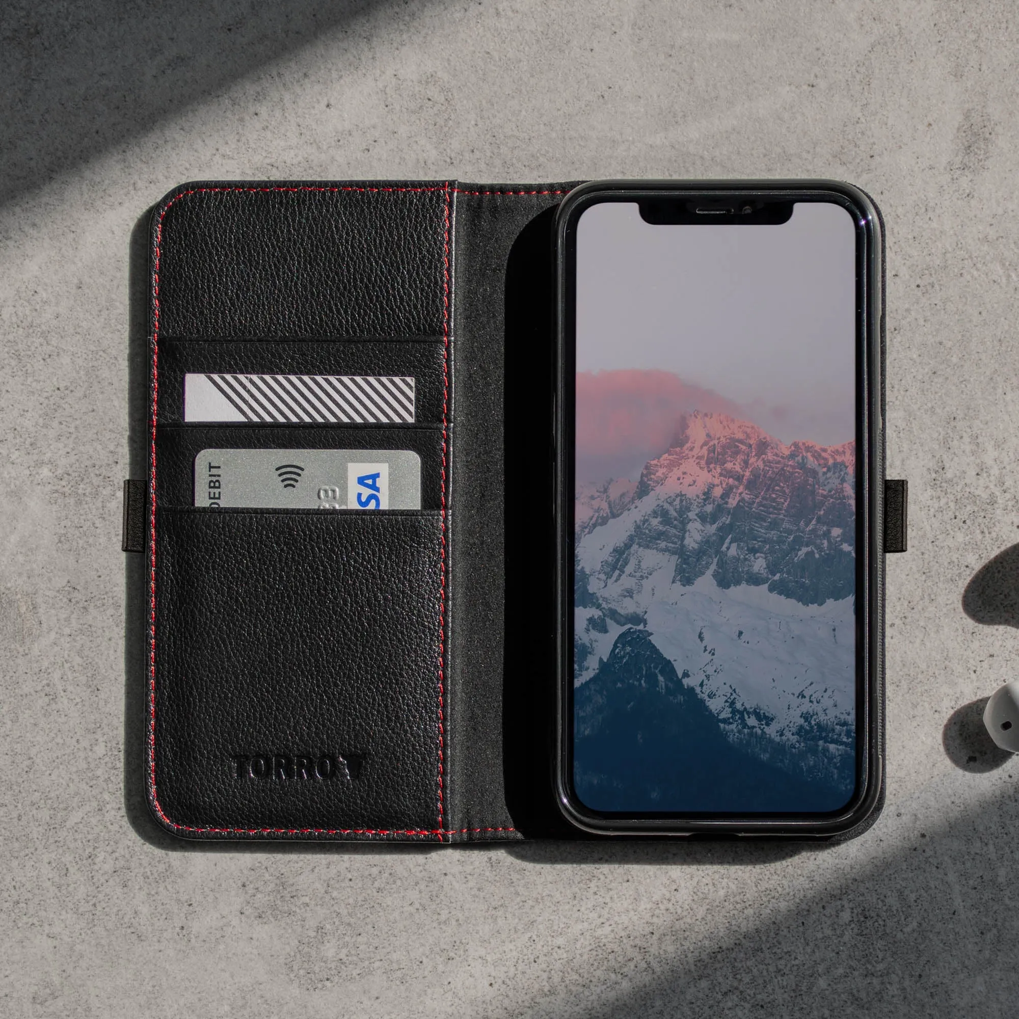 iPhone 11 Pro Max Leather Case (with Stand function)