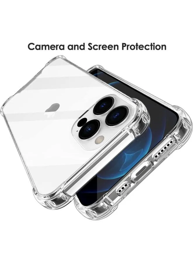 iPhone 13 Pro Max Case, Clear Cases Shockproof with TPU Silicone Bumpers Anti-Scratch Cover, Transparent HD Clear