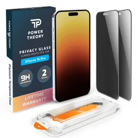 iPhone 16 Pro Privacy Screen Protector Shatterproof Tempered Glass