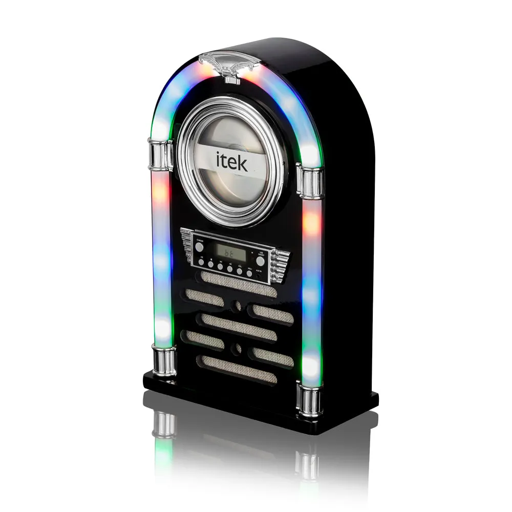 Itek Freedom Bluetooth Jukebox with CD Player and FM Radio Gloss Black