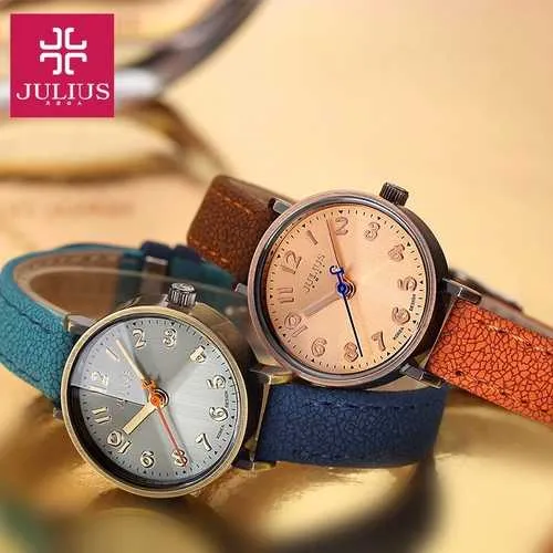 JULIUS 855 Retro Simple Dials Gils Student Fashion Quartz Wrist Watch