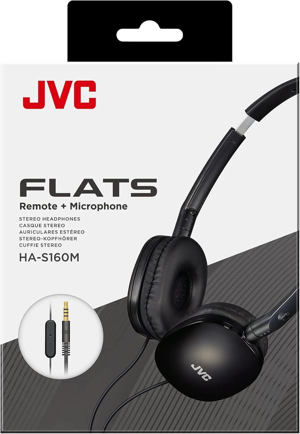 JVC HA-S160M-B Flats Foldable Headphones with Microphone - Black