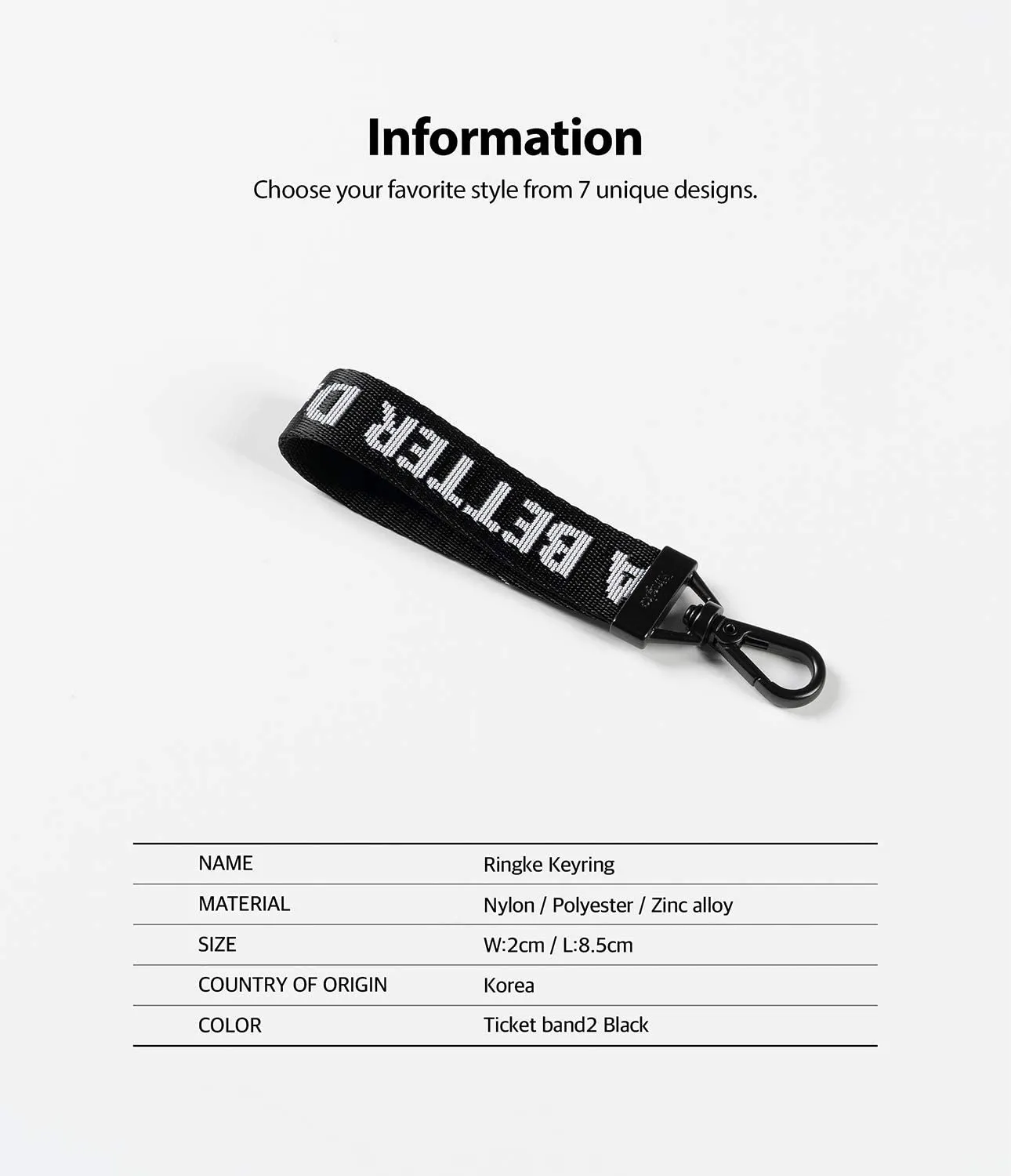 Key Ring Strap| Ticket Band Black 2