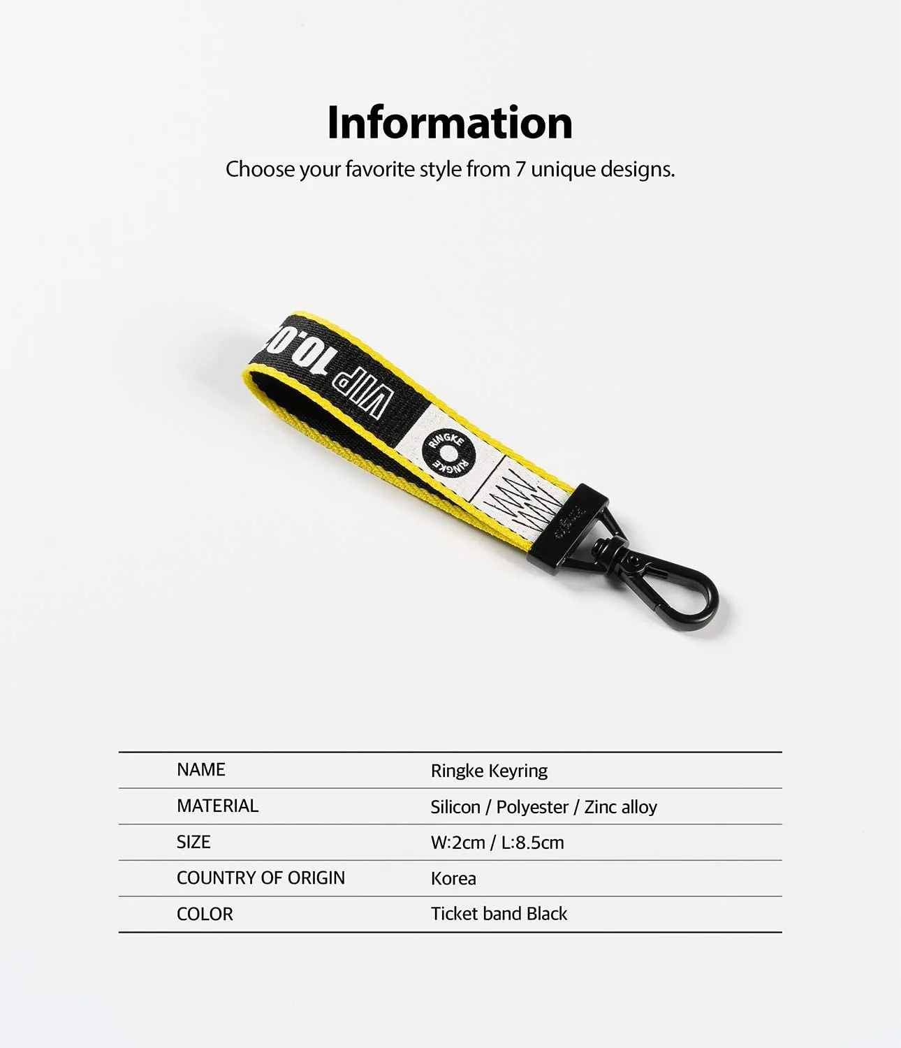 Key Ring Strap| Ticket Band Black 2