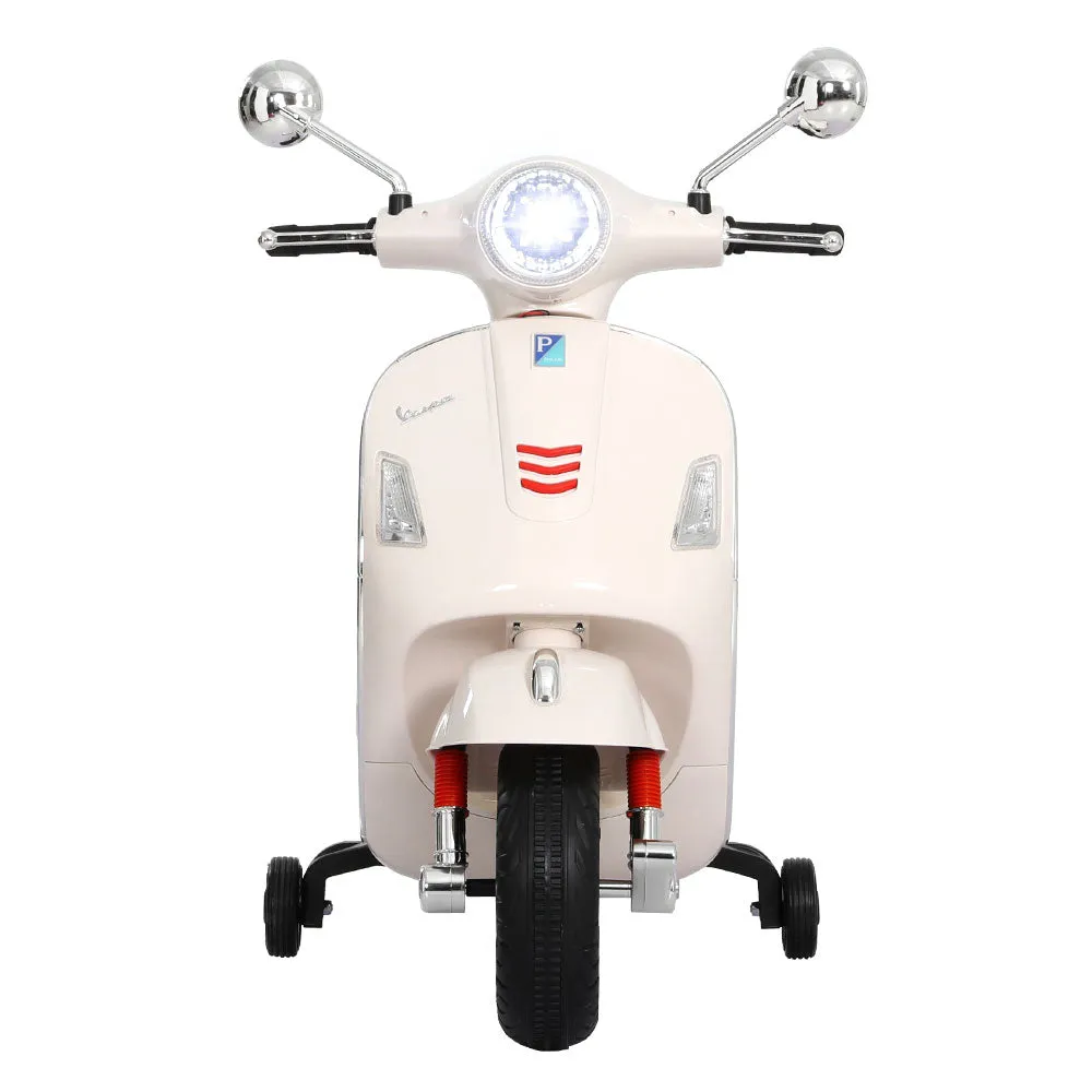 Kids Ride On Car Motorcycle Motorbike VESPA Licensed Scooter Electric Toys - White